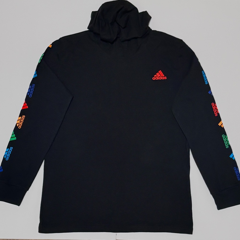 NWT! ADIDAS Long Sleeve Hooded Cotton Tee Youth Size M(10/12)